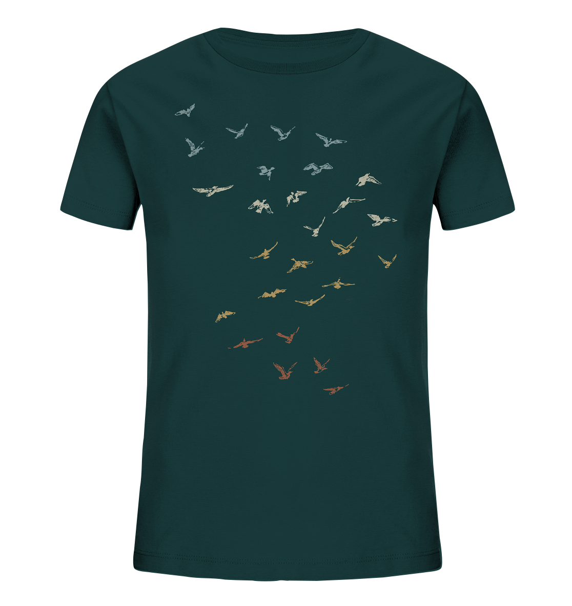 Retro Vogel Schwarm - Kids Organic Shirt