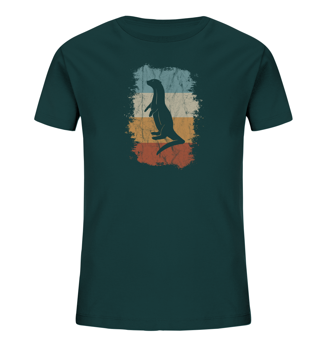 Retro Otter Fischotter Silhouette - Kids Organic Shirt