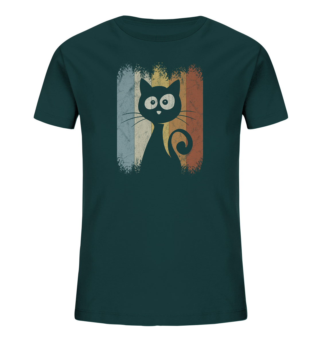 Retro Katze Silhouette - Kids Organic Shirt