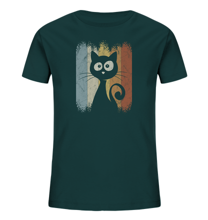 Retro Katze Silhouette - Kids Organic Shirt