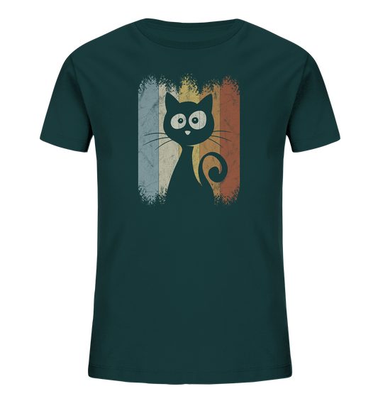 Retro Katze Silhouette - Kids Organic Shirt