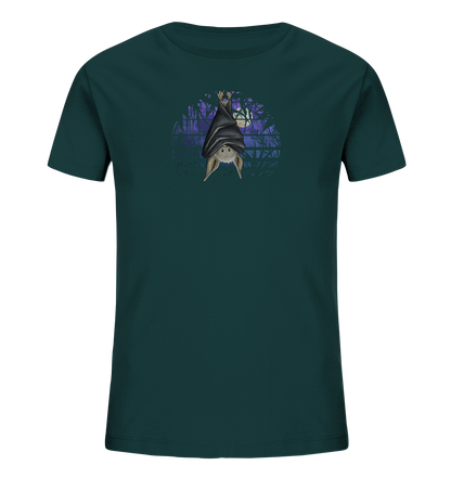 Fledermaus in blauer Nacht - Kids Organic Shirt