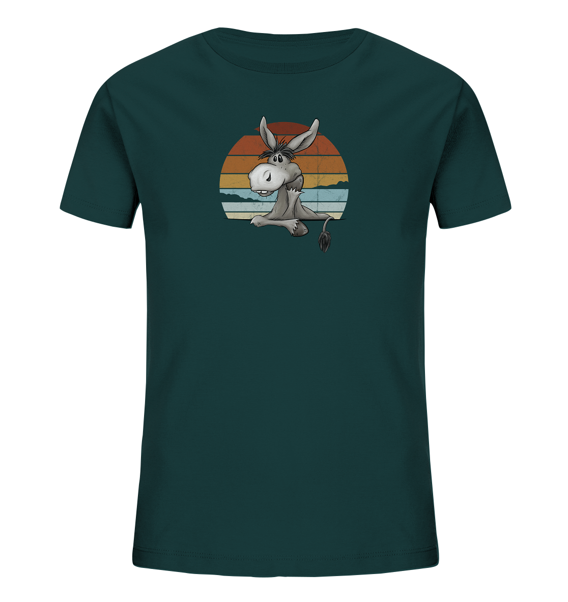 Lässiges Maultier Retro Esel - Kids Organic Shirt