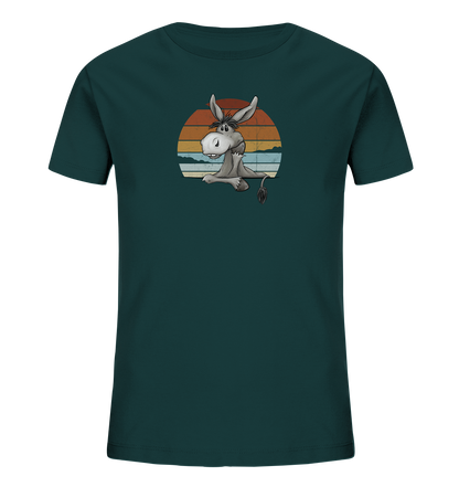 Lässiges Maultier Retro Esel - Kids Organic Shirt