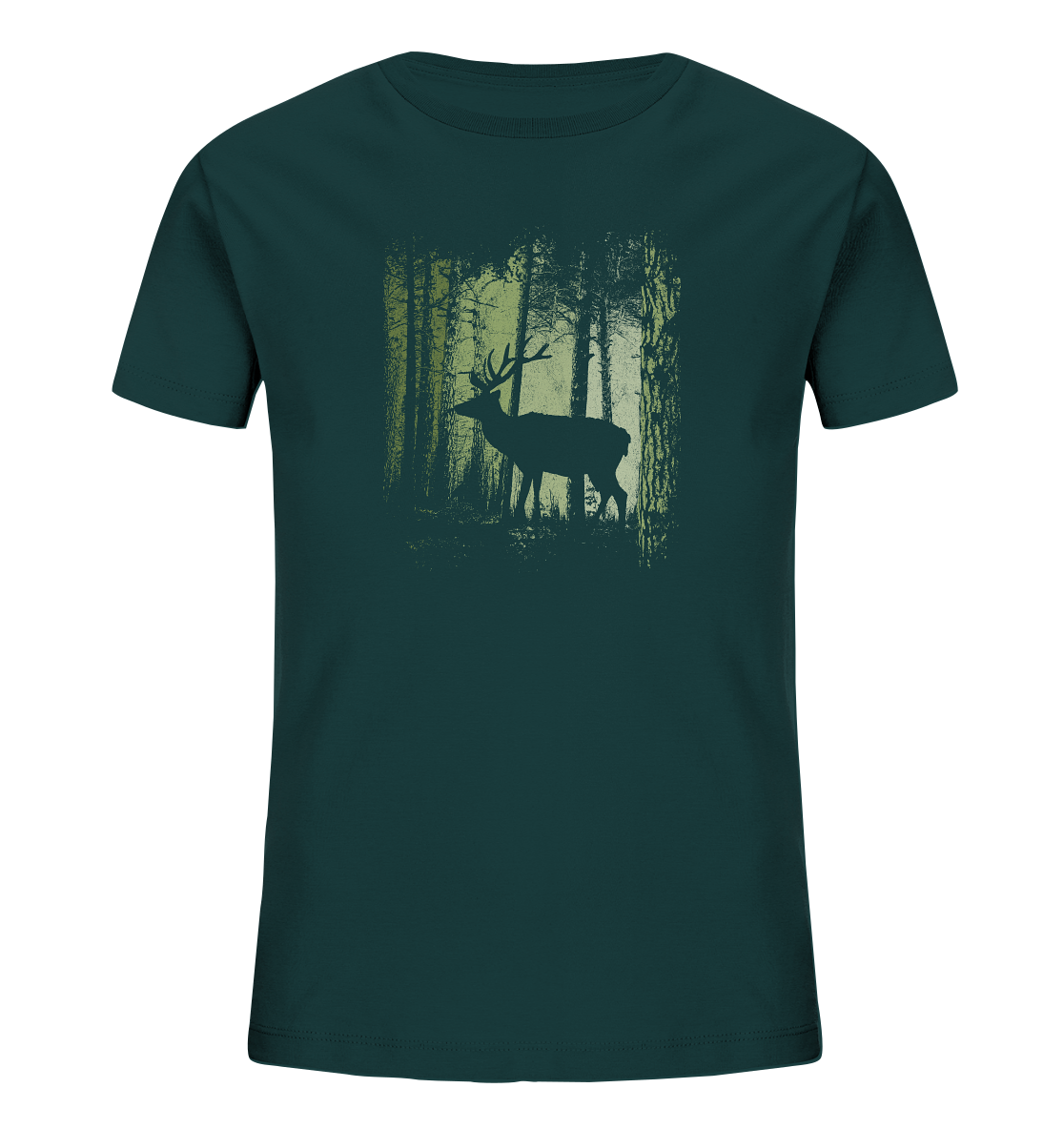 Hirsch im Zwielicht Wald - Kids Organic Shirt