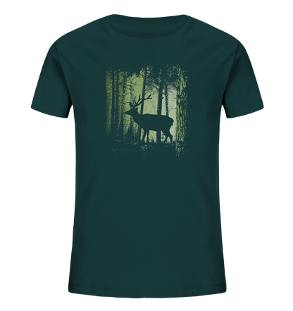 Hirsch im Zwielicht Wald - Kids Organic Shirt