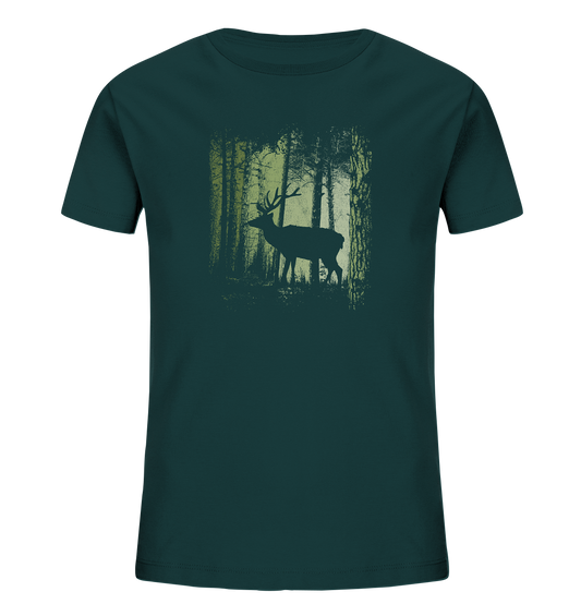 Hirsch im Zwielicht Wald - Kids Organic Shirt