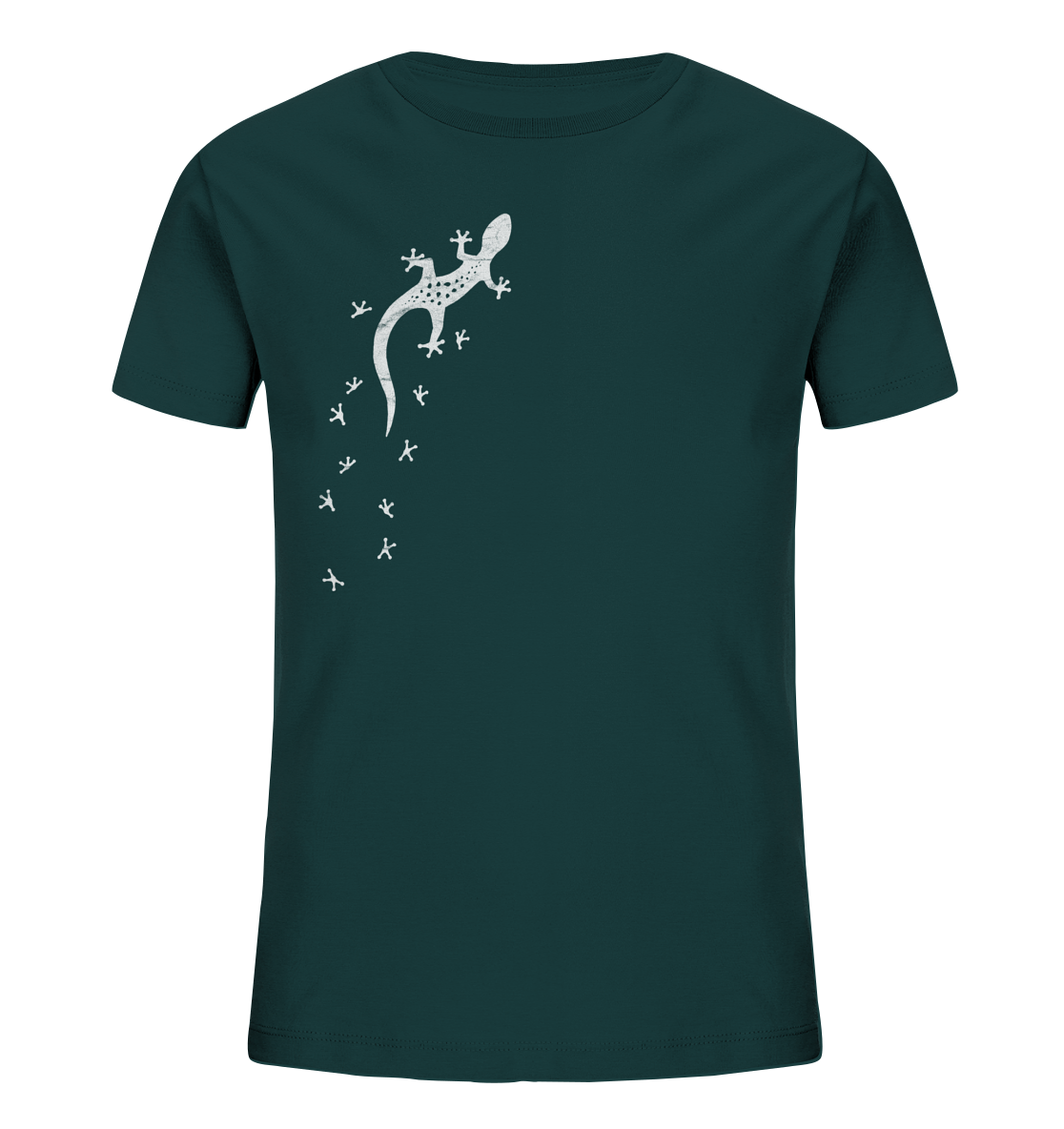 Gecko Eidechse Silhouette hell - Kids Organic Shirt