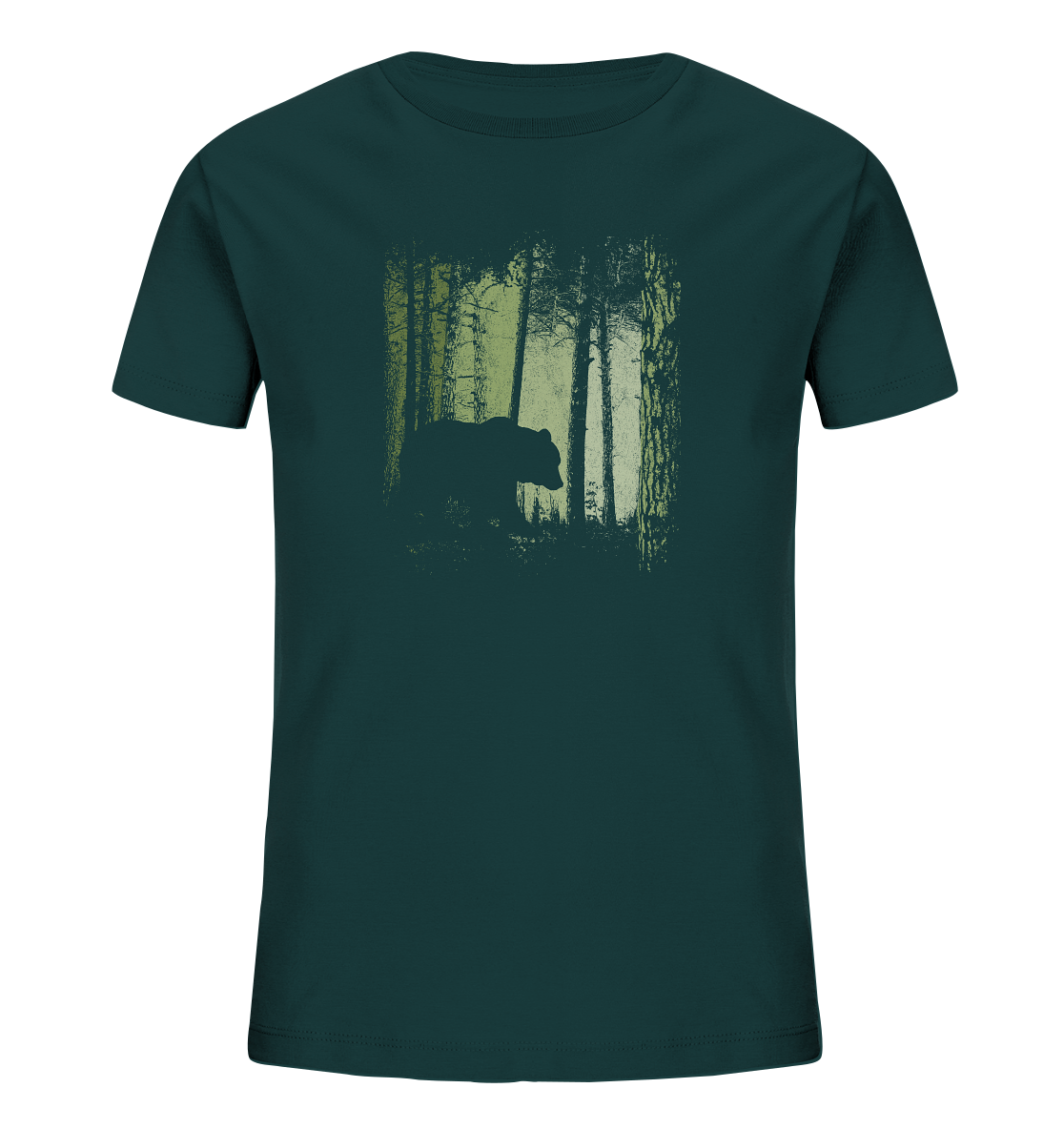 Braunbär im Zwielicht Wald - Kids Organic Shirt