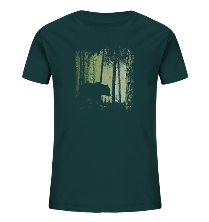 Braunbär im Zwielicht Wald - Kids Organic Shirt