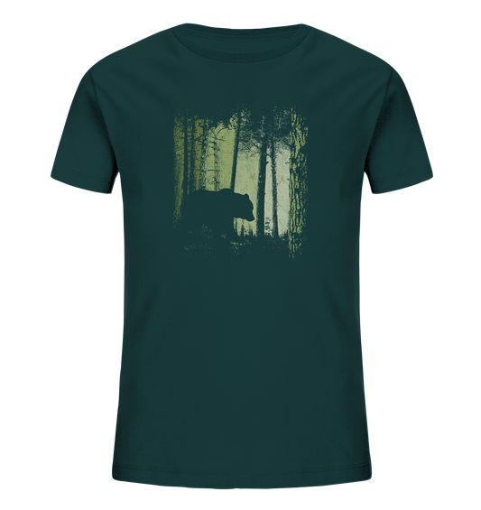 Braunbär im Zwielicht Wald - Kids Organic Shirt