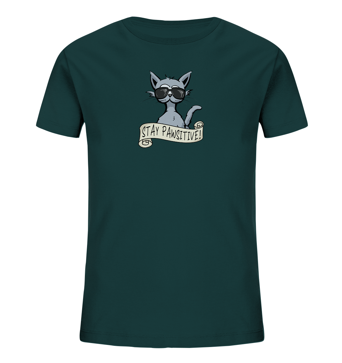 Stay Pawsitive Bleib lässig Hipster Katze - Kids Organic Shirt