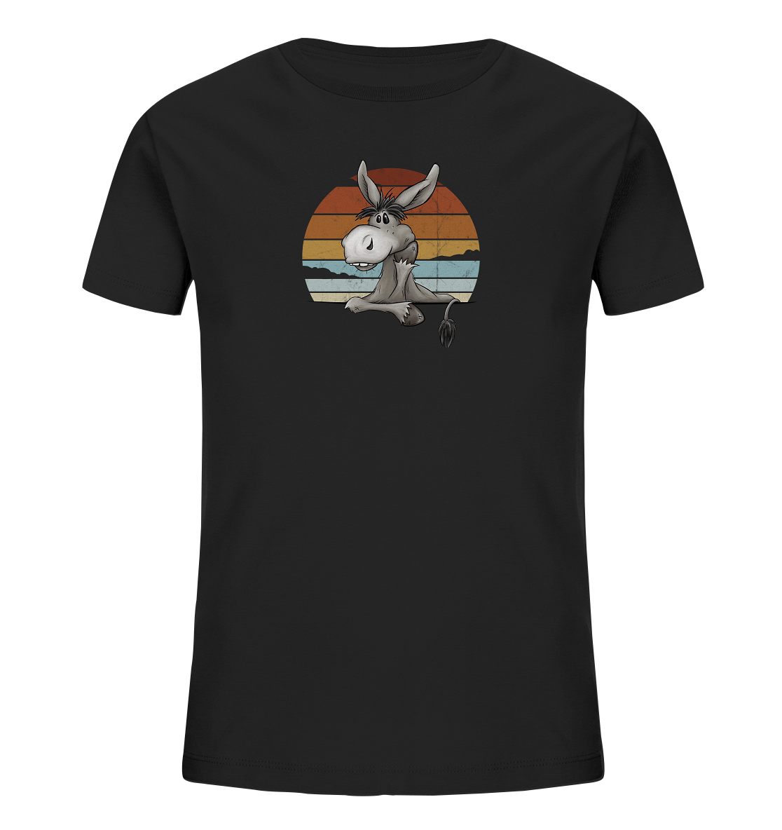 Lässiges Maultier Retro Esel - Kids Organic Shirt