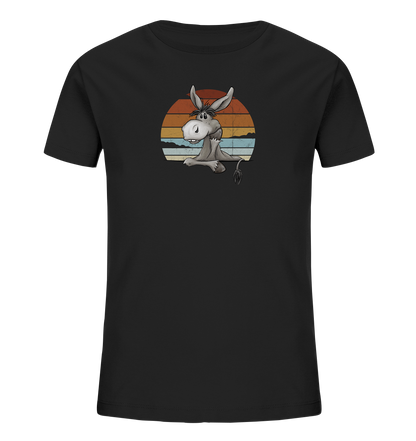 Lässiges Maultier Retro Esel - Kids Organic Shirt