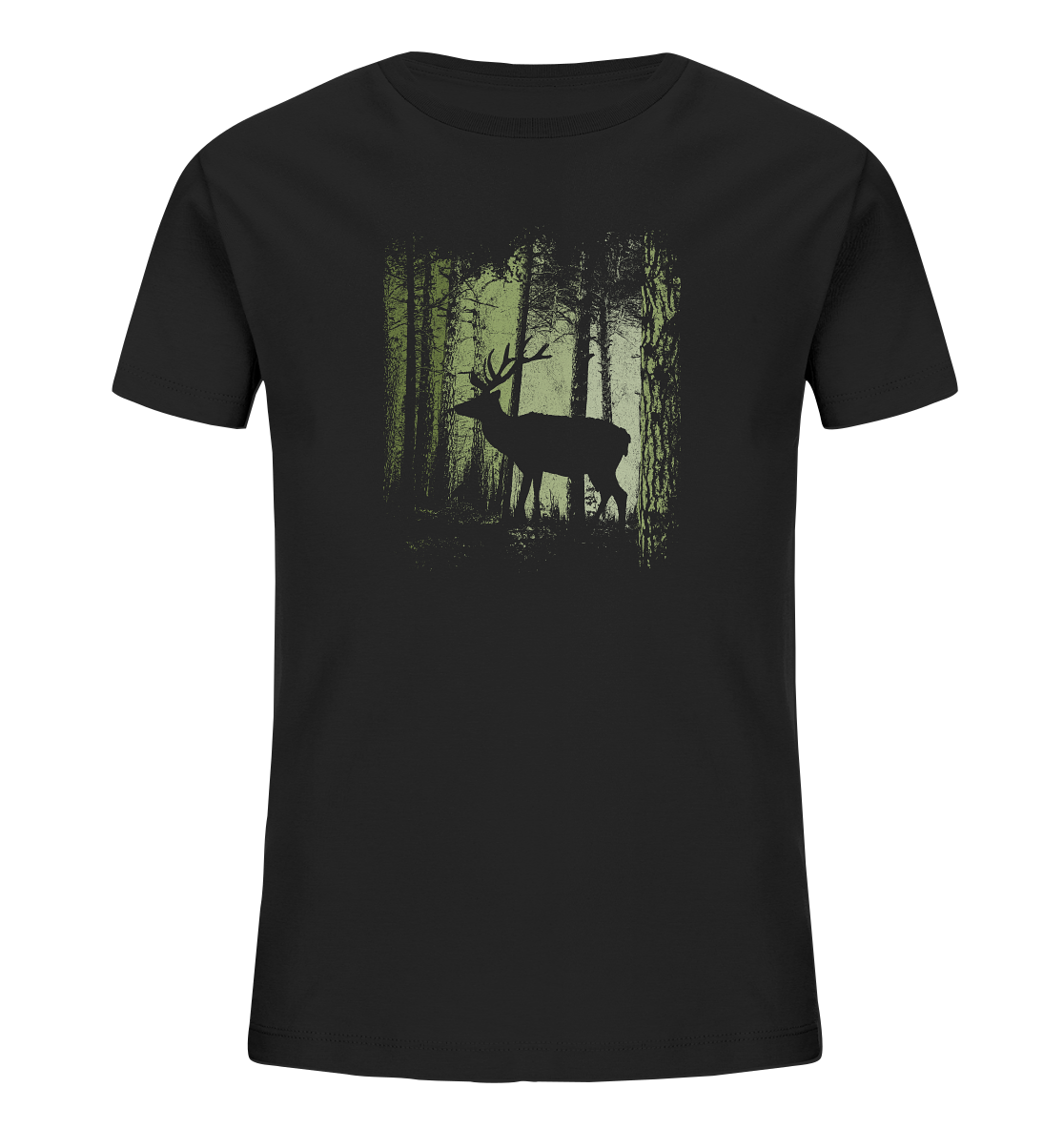 Hirsch im Zwielicht Wald - Kids Organic Shirt
