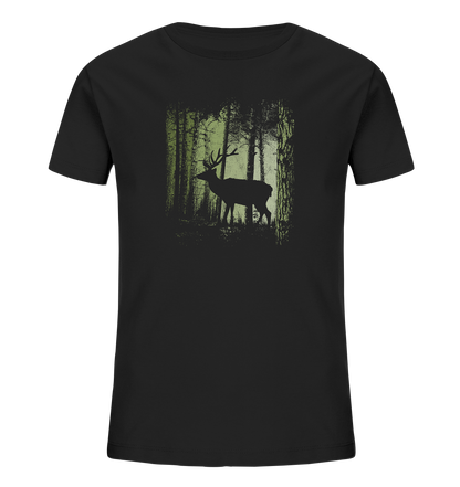 Hirsch im Zwielicht Wald - Kids Organic Shirt