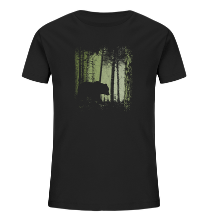 Braunbär im Zwielicht Wald - Kids Organic Shirt