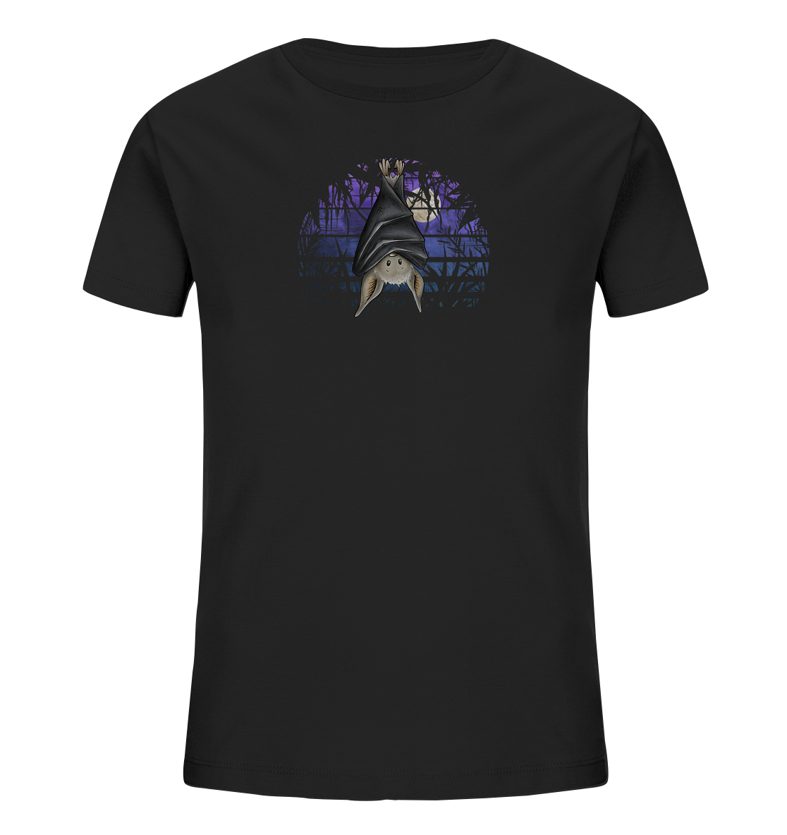 Fledermaus in blauer Nacht - Kids Organic Shirt