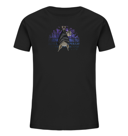 Fledermaus in blauer Nacht - Kids Organic Shirt