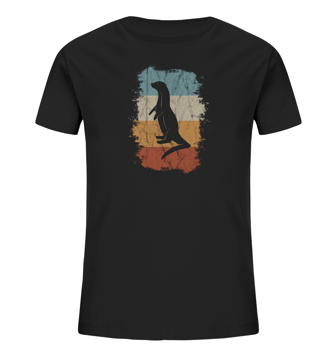 Retro Otter Fischotter Silhouette - Kids Organic Shirt