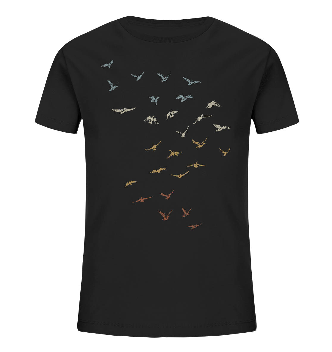 Retro Vogel Schwarm - Kids Organic Shirt