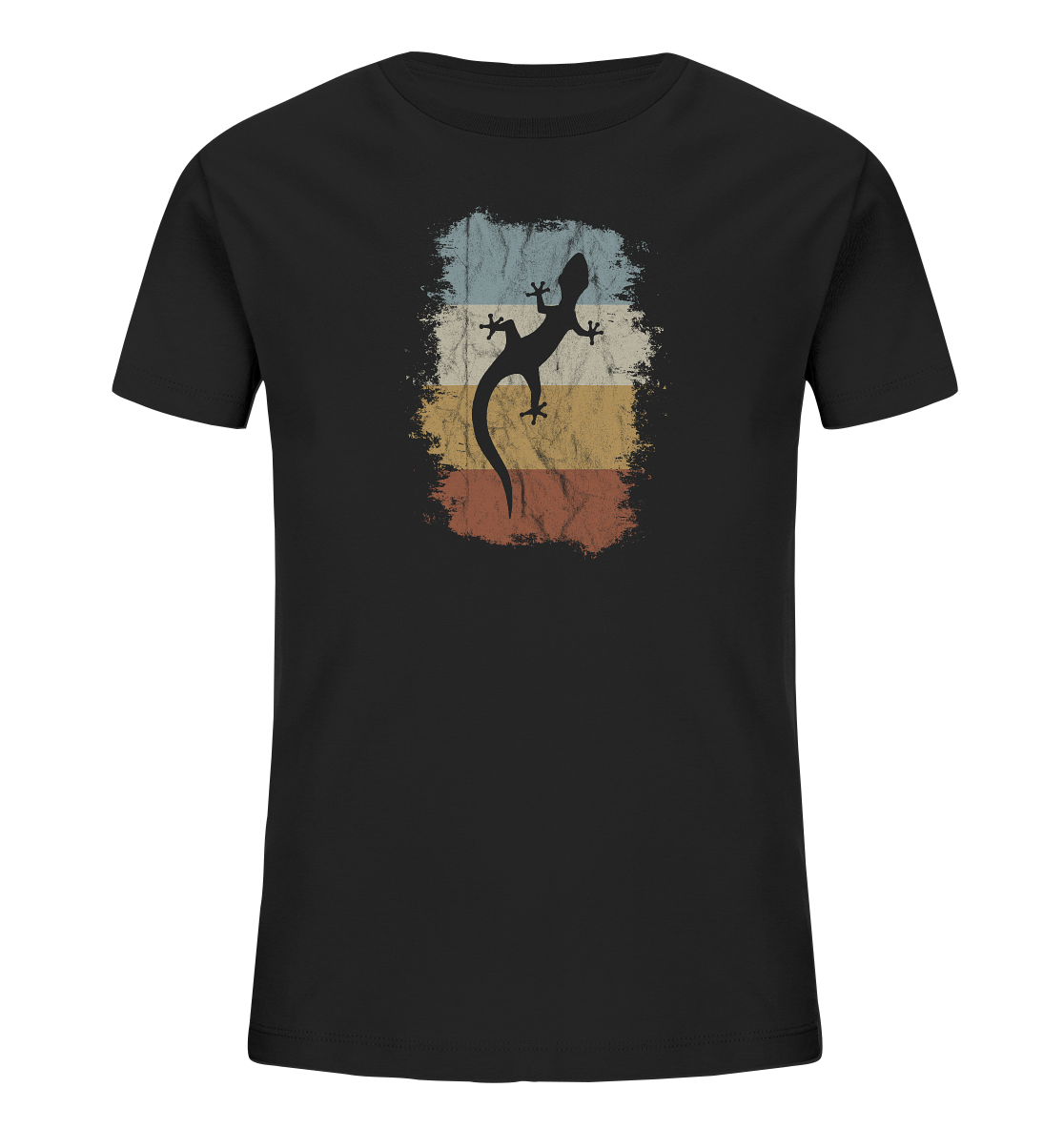 Retro Gecko Salamander Silhouette - Kids Organic Shirt
