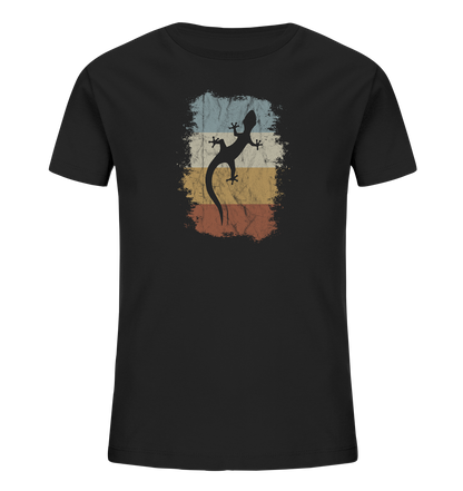 Retro Gecko Salamander Silhouette - Kids Organic Shirt