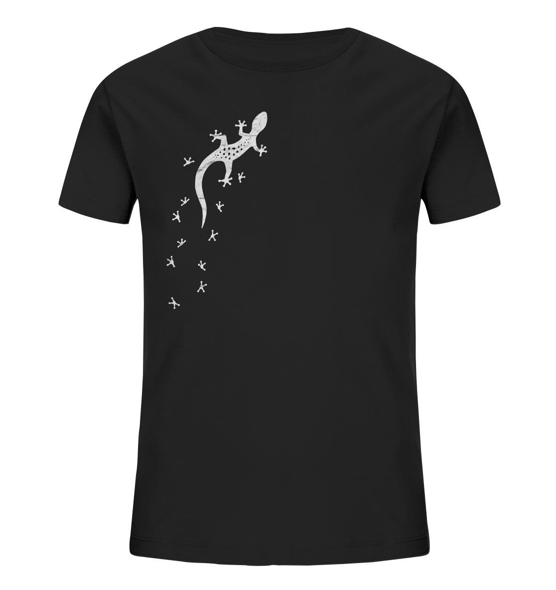 Gecko Eidechse Silhouette hell - Kids Organic Shirt