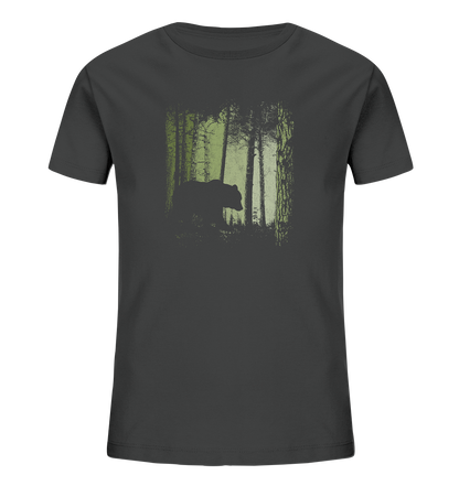 Braunbär im Zwielicht Wald - Kids Organic Shirt