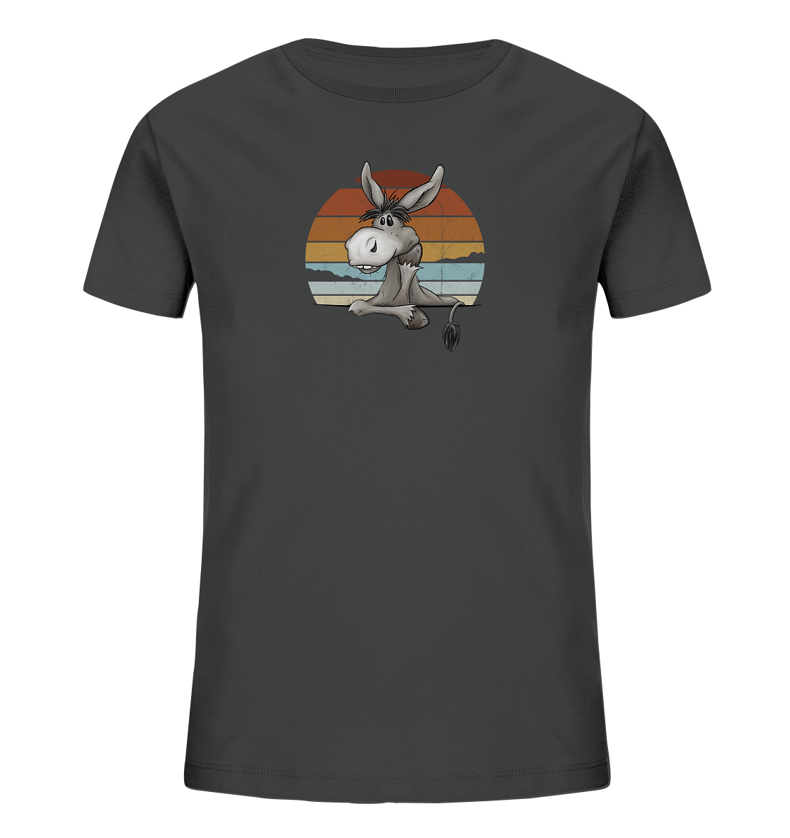 Lässiges Maultier Retro Esel - Kids Organic Shirt