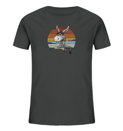 Lässiges Maultier Retro Esel - Kids Organic Shirt