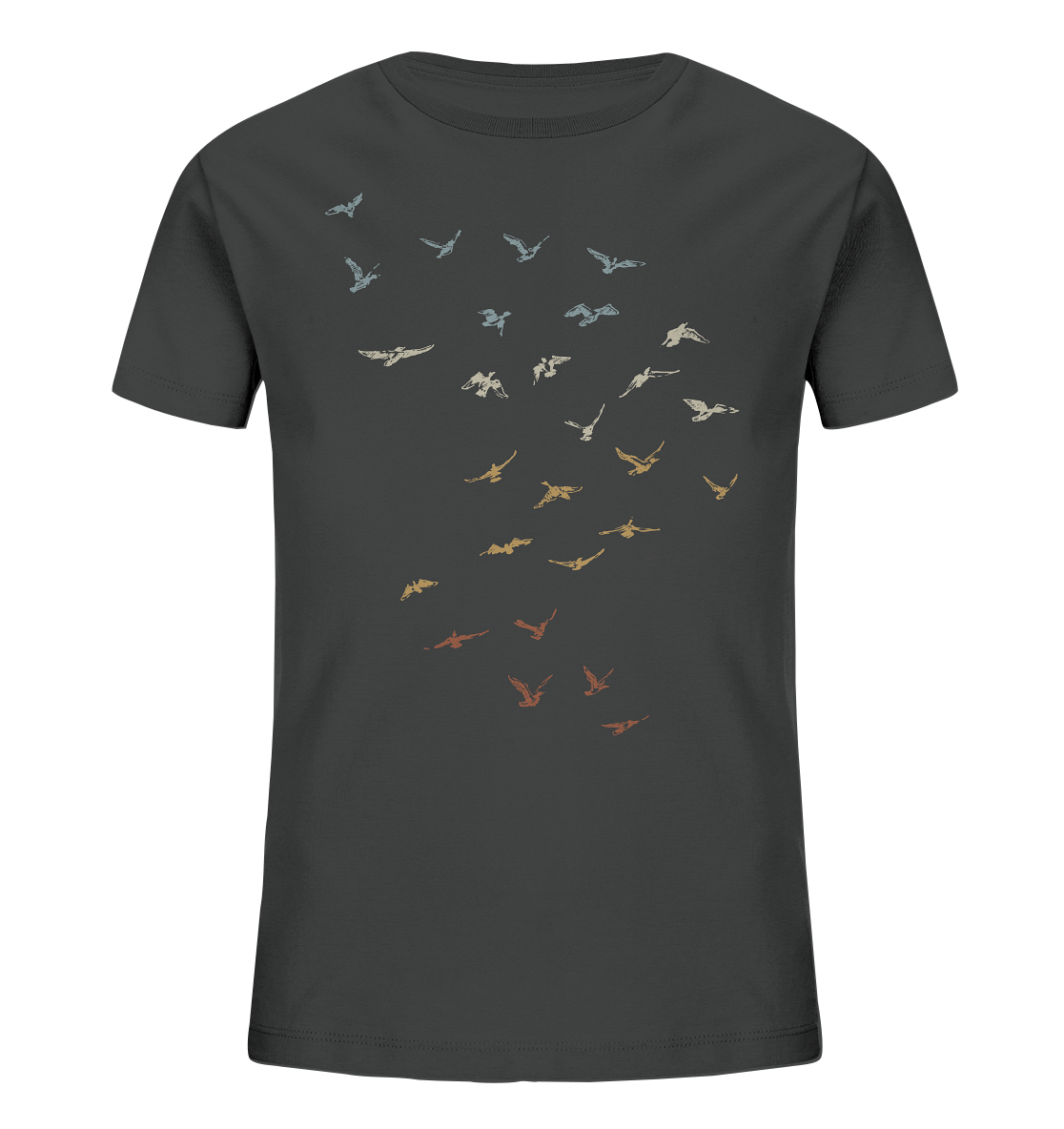 Retro Vogel Schwarm - Kids Organic Shirt