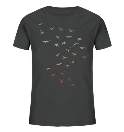 Retro Vogel Schwarm - Kids Organic Shirt