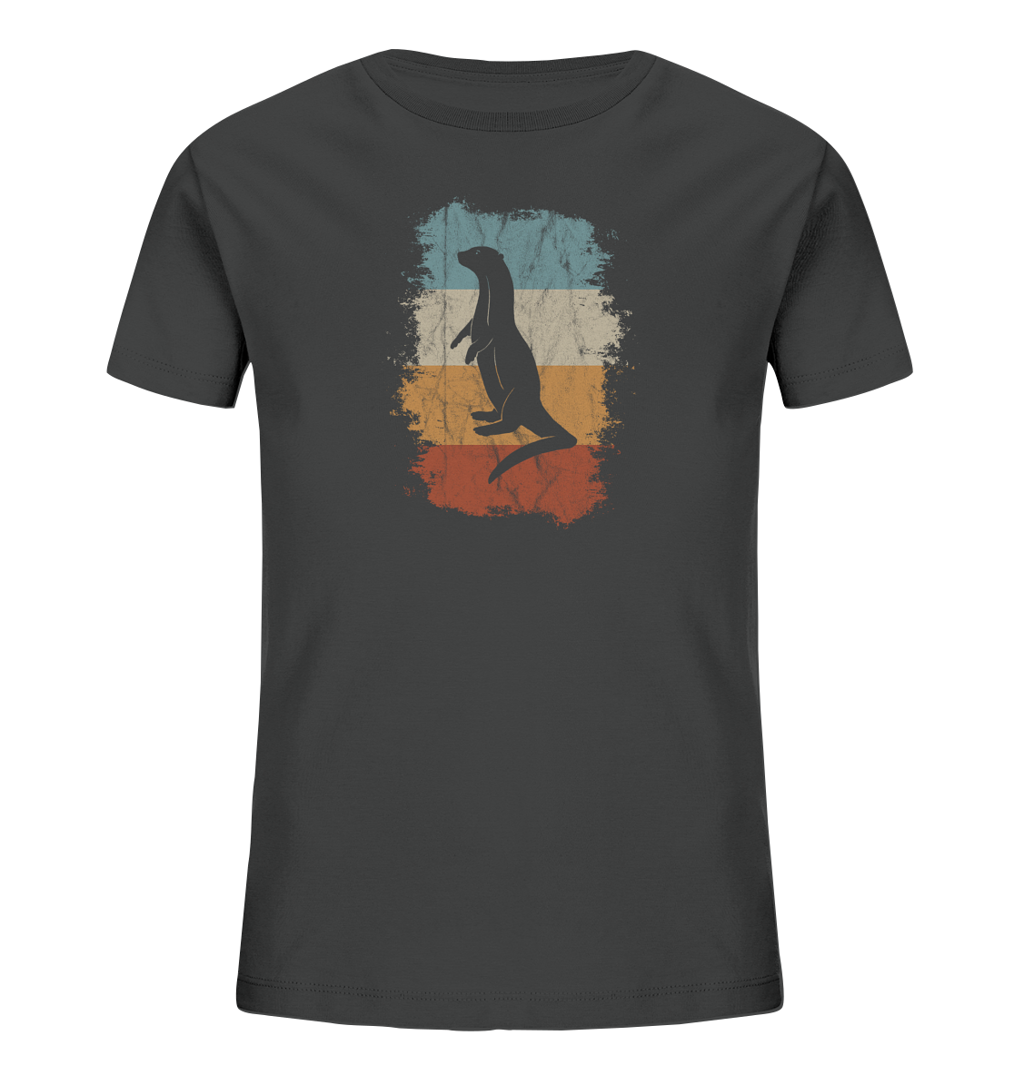 Retro Otter Fischotter Silhouette - Kids Organic Shirt