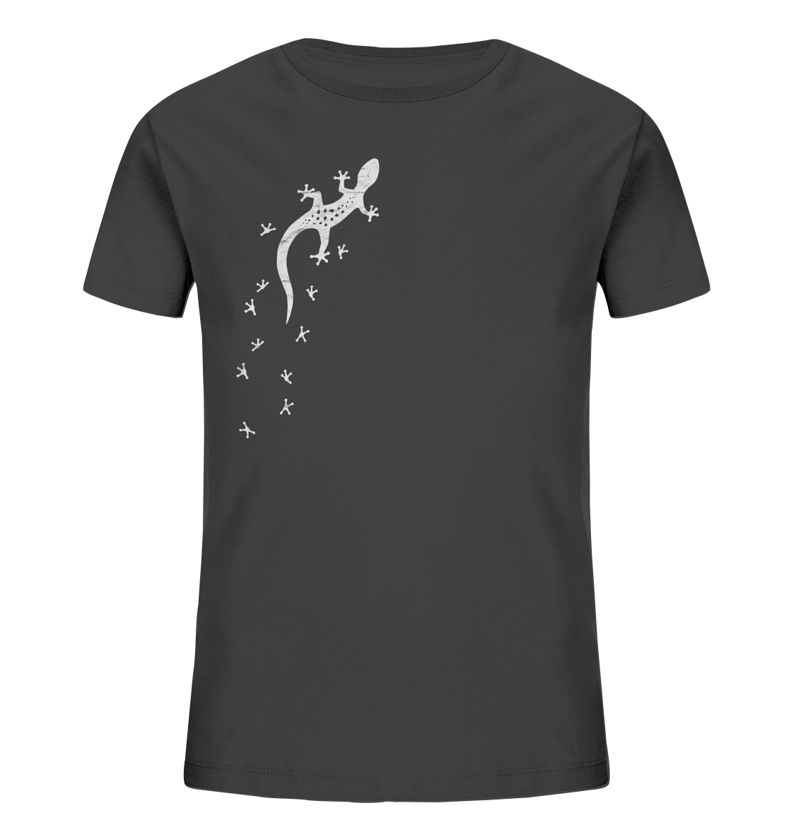 Gecko Eidechse Silhouette hell - Kids Organic Shirt