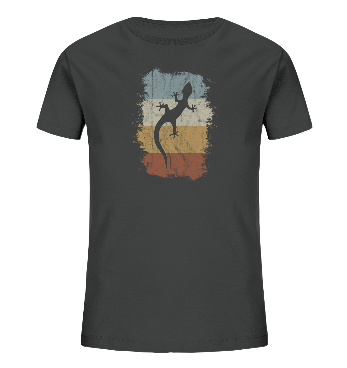 Retro Gecko Salamander Silhouette - Kids Organic Shirt