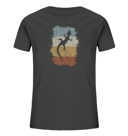Retro Gecko Salamander Silhouette - Kids Organic Shirt