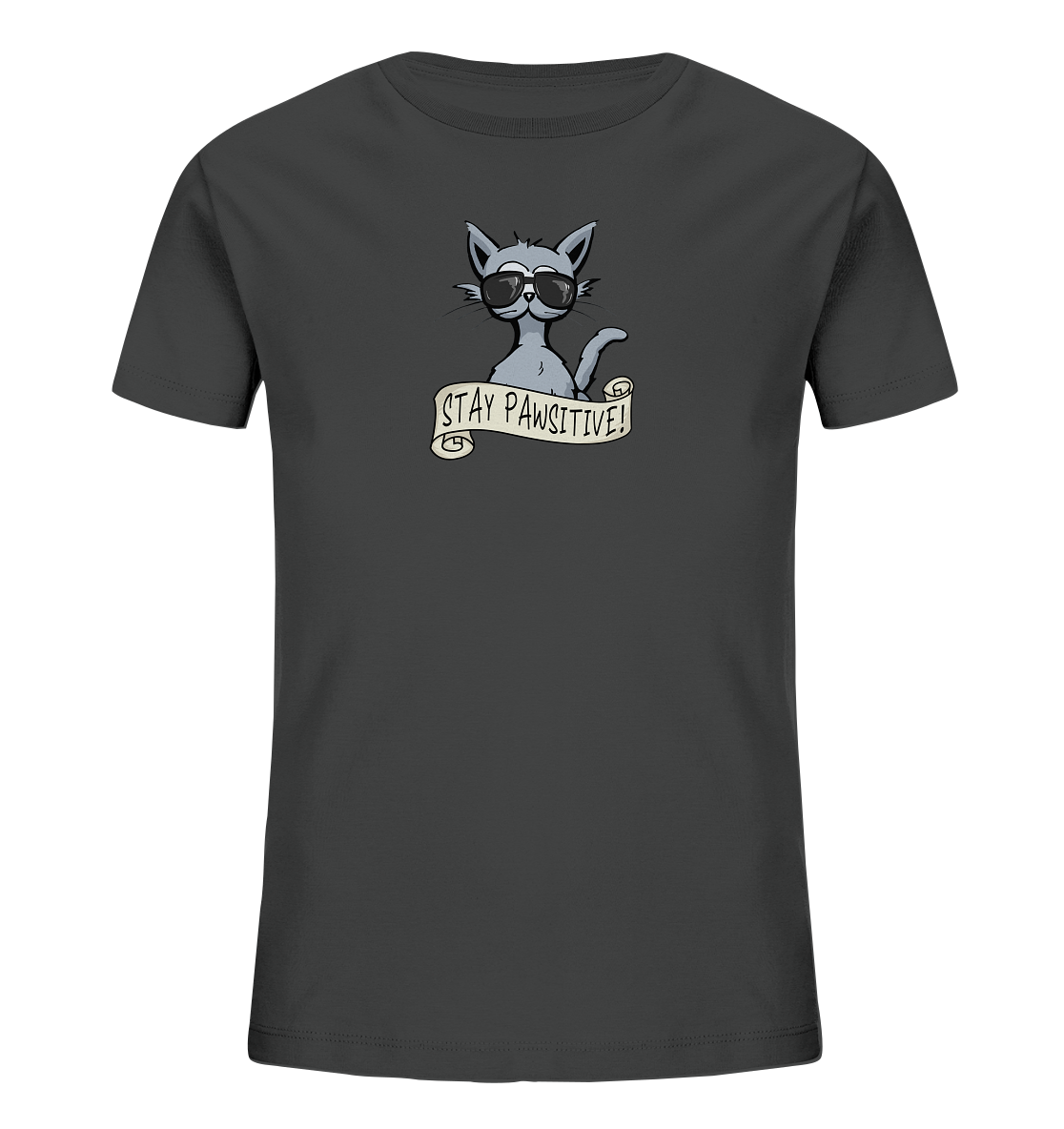 Stay Pawsitive Bleib lässig Hipster Katze - Kids Organic Shirt