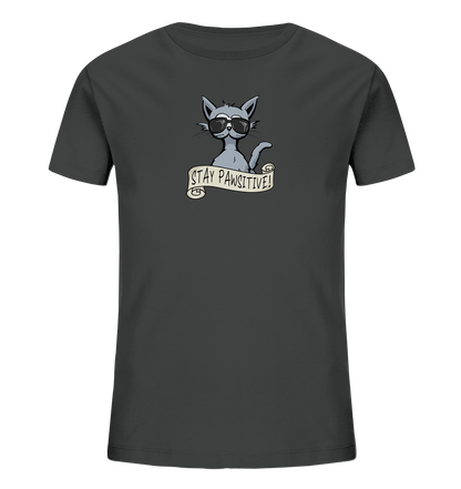 Stay Pawsitive Bleib lässig Hipster Katze - Kids Organic Shirt