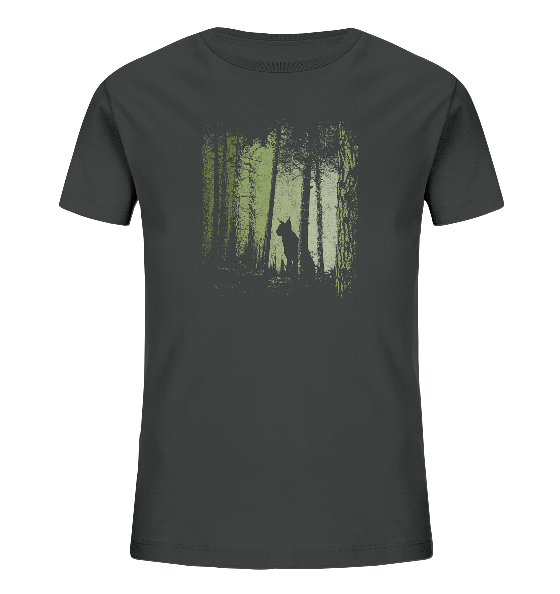 Luchs Wildkatze im Zwielicht Wald - Kids Organic Shirt