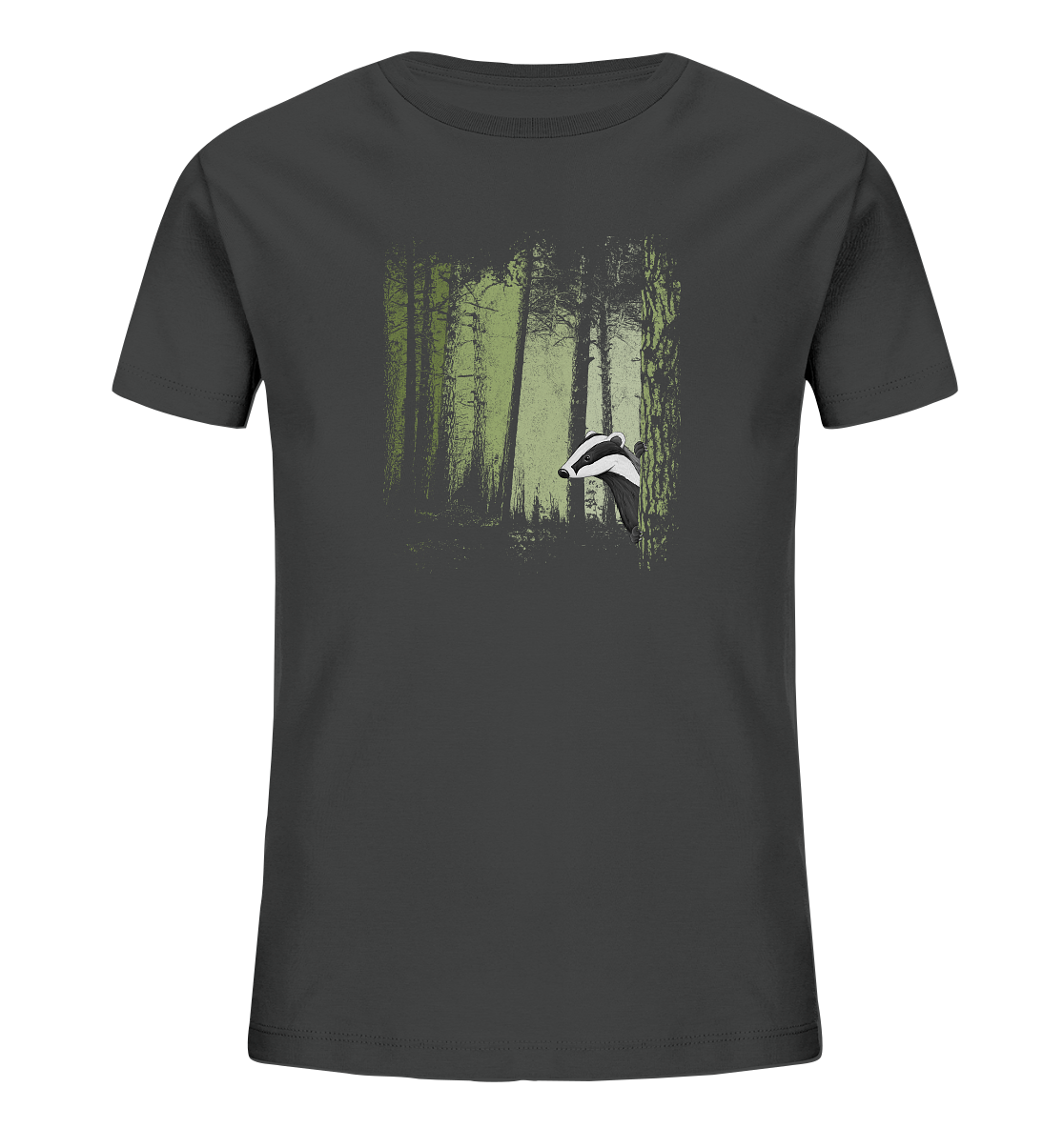 frecher Dachs im Zwielicht Wald - Kids Organic Shirt