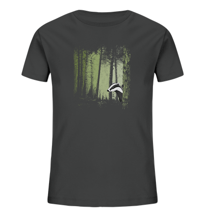 frecher Dachs im Zwielicht Wald - Kids Organic Shirt