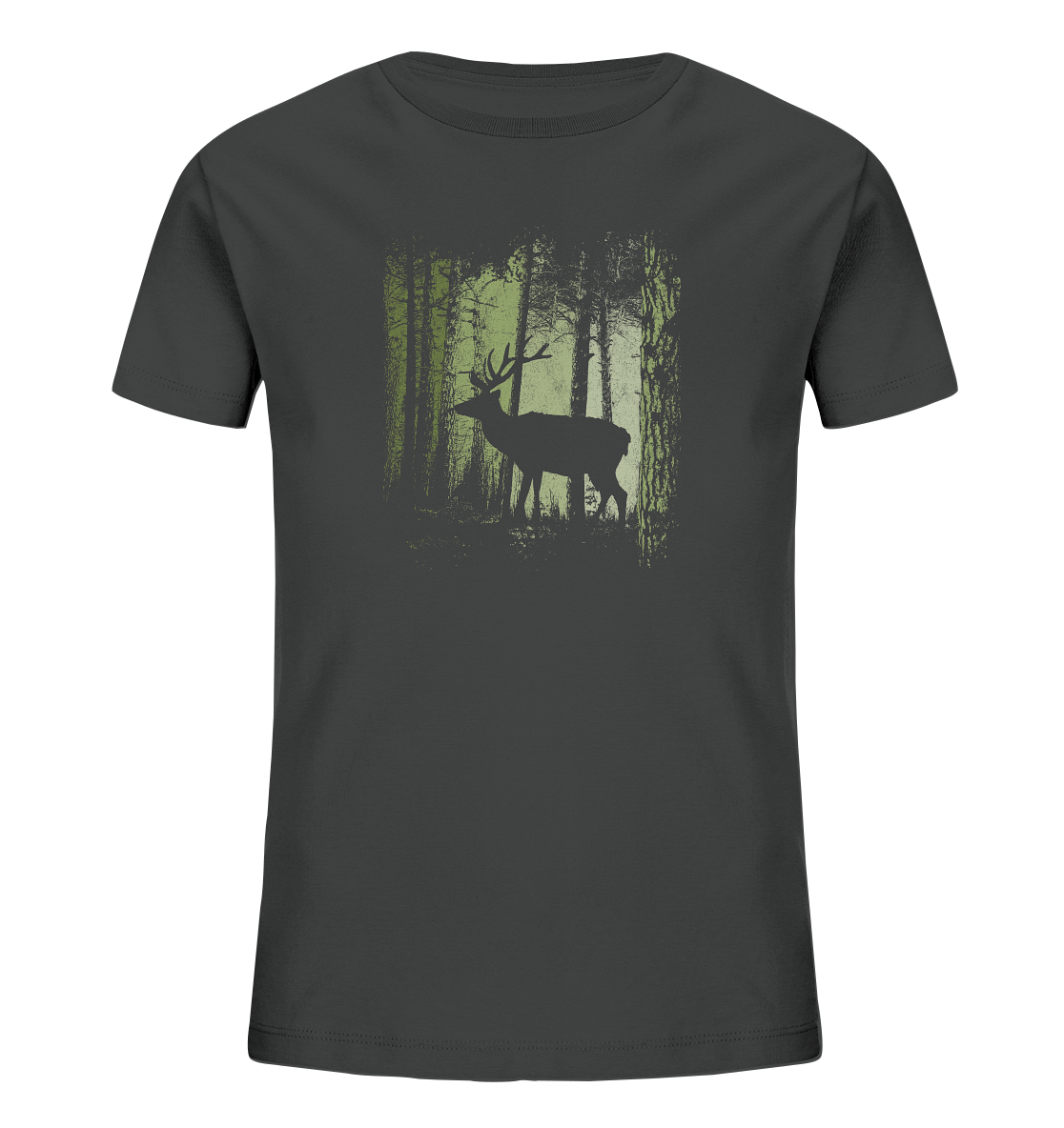 Hirsch im Zwielicht Wald - Kids Organic Shirt