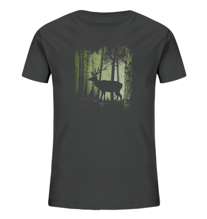 Hirsch im Zwielicht Wald - Kids Organic Shirt
