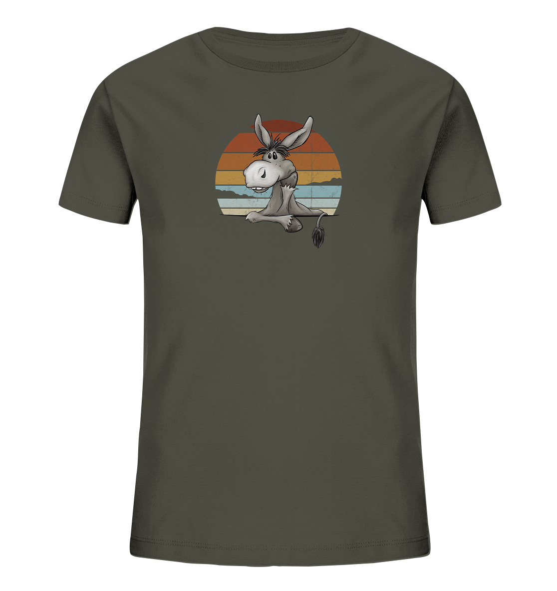 Lässiges Maultier Retro Esel - Kids Organic Shirt