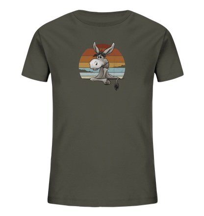 Lässiges Maultier Retro Esel - Kids Organic Shirt