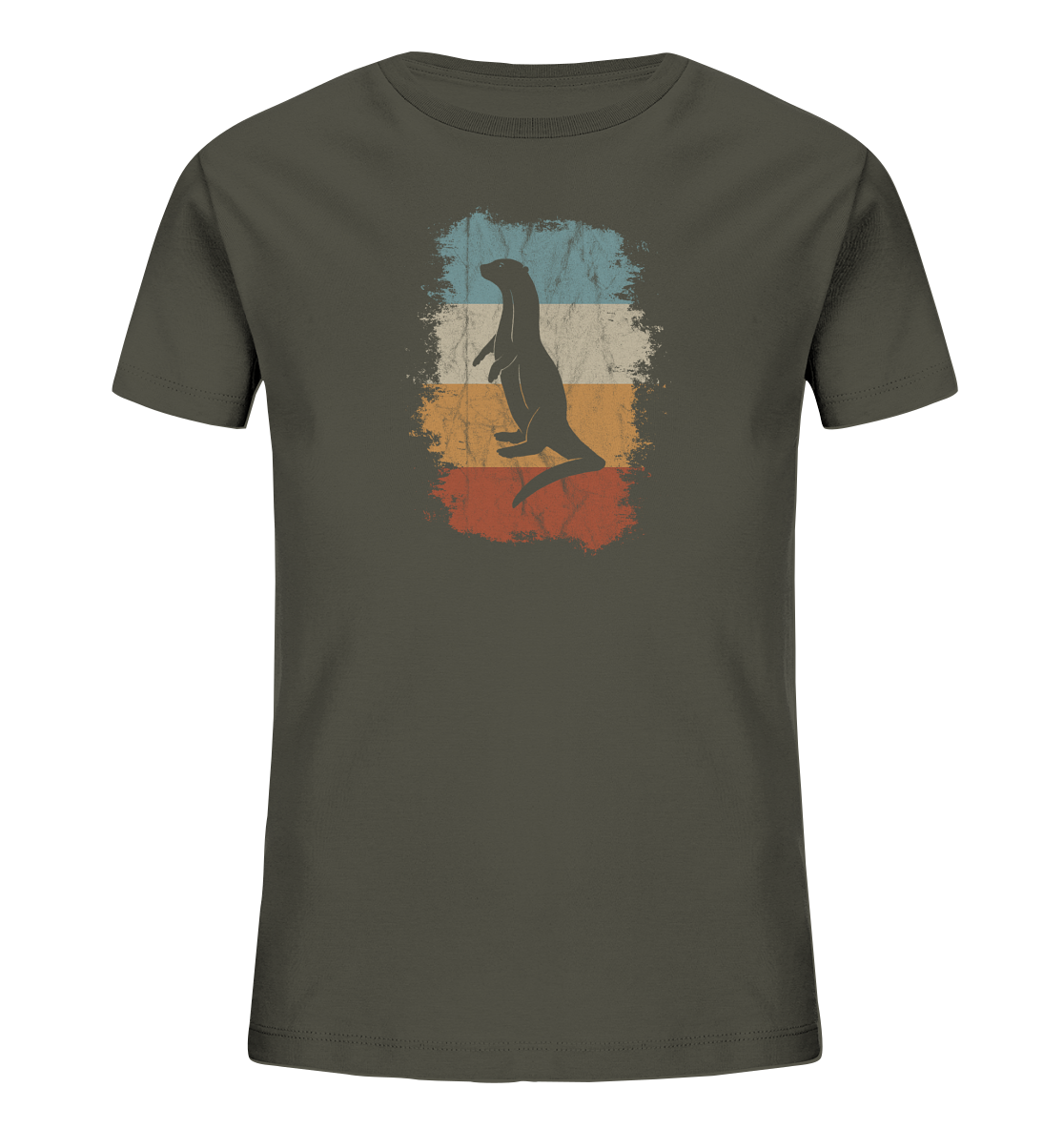 Retro Otter Fischotter Silhouette - Kids Organic Shirt