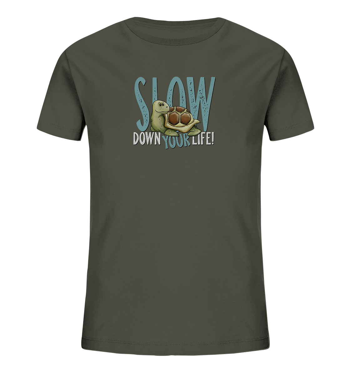 Slow Down Your Life Schildkröte - Kids Organic Shirt