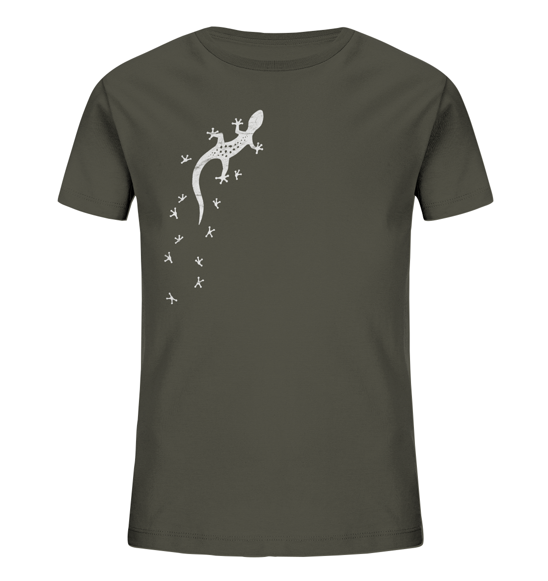 Gecko Eidechse Silhouette hell - Kids Organic Shirt