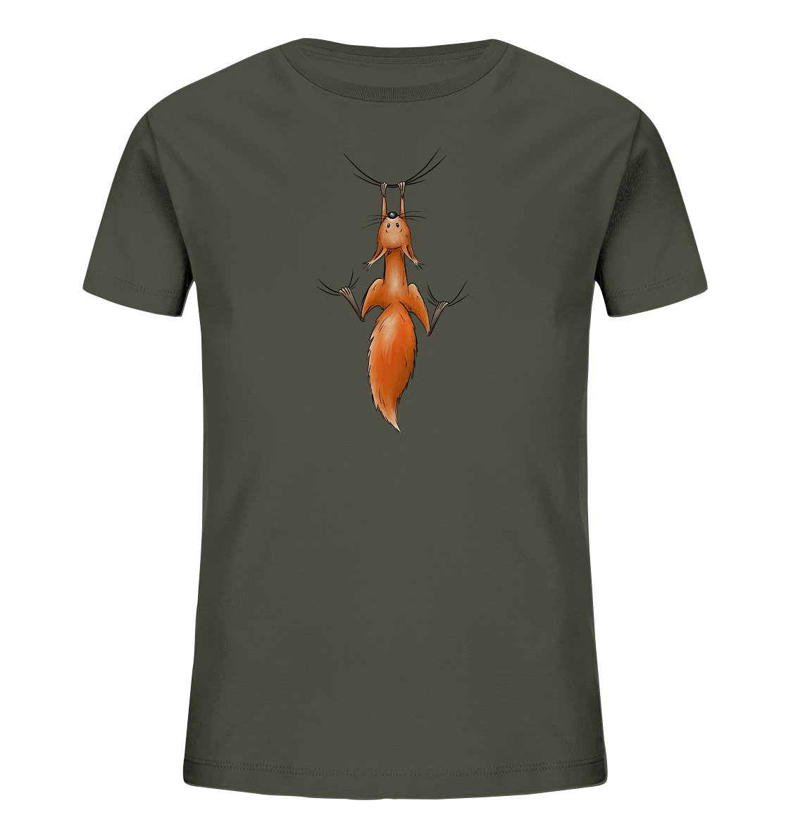 Rotes Eichhörnchen hängt ab - Kids Organic Shirt